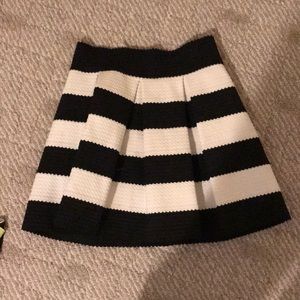 Black white striped skirt